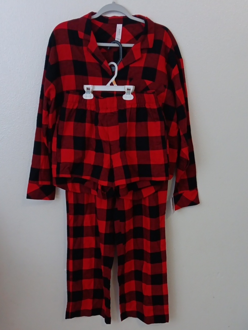 Auden Red and Black Buffalo Plaid Women's Pajama 3-piece Set